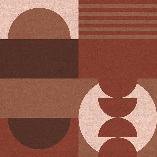 Retro Bauhaus abstrakt geometrisch in II von Abstrakte minimalistische Kunst