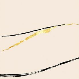 Schwarz mit goldenen Linien von On Your Wall