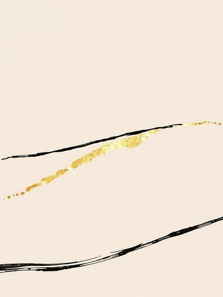 Black with gold lines by On Your Wall