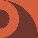 70s Retro veelkleurige abstracte vormen in oranje en bruin van Dina Dankers thumbnail