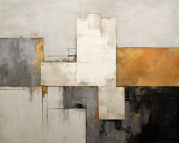 Geometry in Gold and Shadow van ARTEO Schilderijen