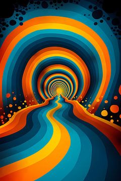 Psychedelische Tunnel in Levendige Kleuren van Art & Soul Creations