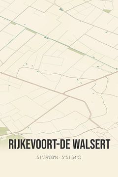 Vintage landkaart van Rijkevoort-De Walsert (Noord-Brabant) van MijnStadsPoster