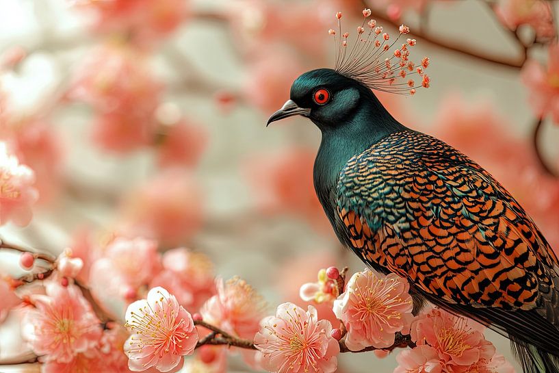 malerischer japanischer Kunstvogel von Egon Zitter