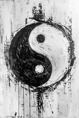Yin-Yang symbool in zwarte abstractie