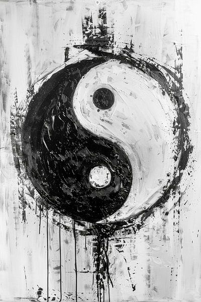 Yin-Yang symbol in black abstraction by artefacti
