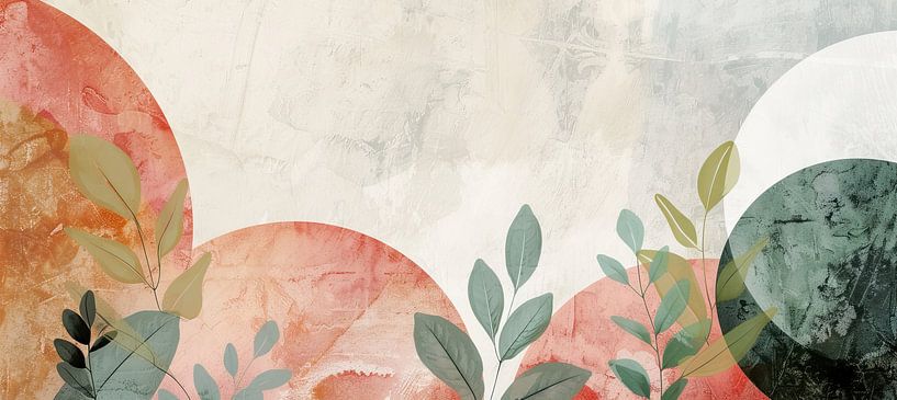 Colourful Shapes with Leaves by Flower Studio