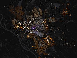 Kaart van Zwolle abstract by Maps Are Art