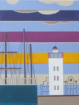 Lighthouse and retaining wall by Peter JM Visser