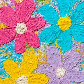 peinture florale à l'empâtement sur Claudia Gründler