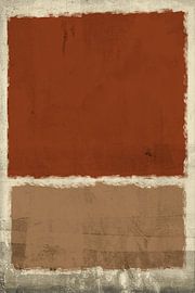 Abstract minimalist landscape painting in terra, brown and white by Abstract Minimalist Art