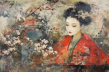 schilderachtig Japan geisha van Egon Zitter