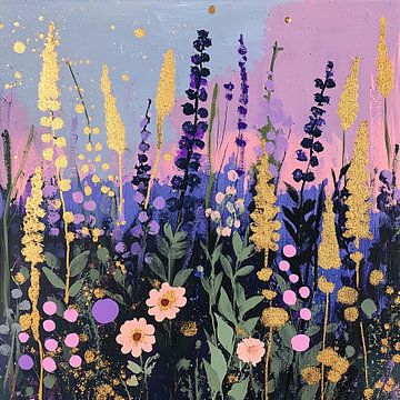 Abstract Bloemenveld | Blossom Hues van Abstract Schilderij