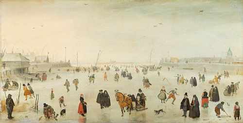 Een scene op het ijs, Hendrik Avercamp
