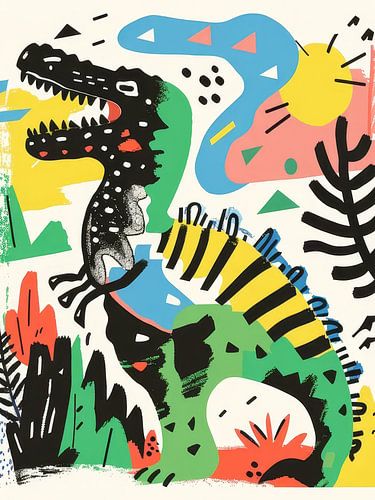 Dinosaurussen In De Jungle Stijl Abstract