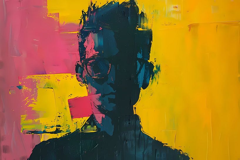 Abstraktes Porträt eines Mannes von Art & Soul Creations