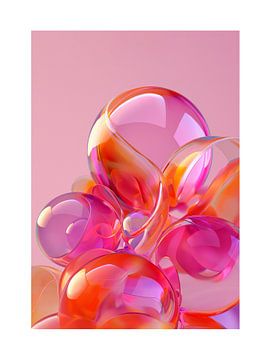 Abstracte installatie van glas 03 van Malou Studio