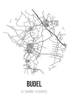 Budel (Noord-Brabant) | Karte | Schwarz und Weiß von Rezona