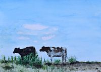 Vaches dans une image typiquement hollandaise