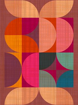 Scandinavische abstractie - Zonnige tuin Mid-Century Modern Vintage van Mad Dog Art