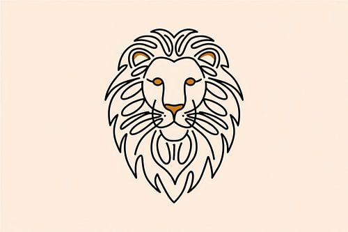 Minimalistisch ontwerp van een leeuw
