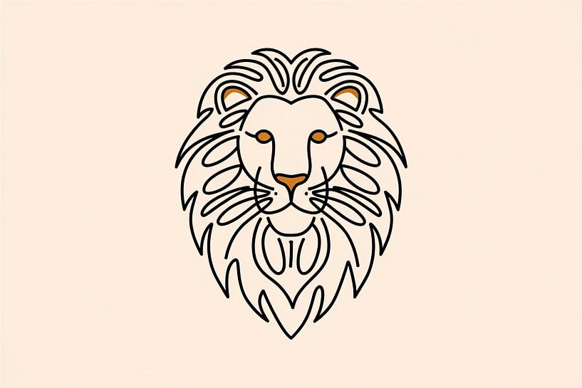 Design minimaliste d'un lion par Art & Soul Creations