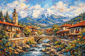 Bansko, Bulgaria an impressionist painting. by Gallery Hoppenbrouwers