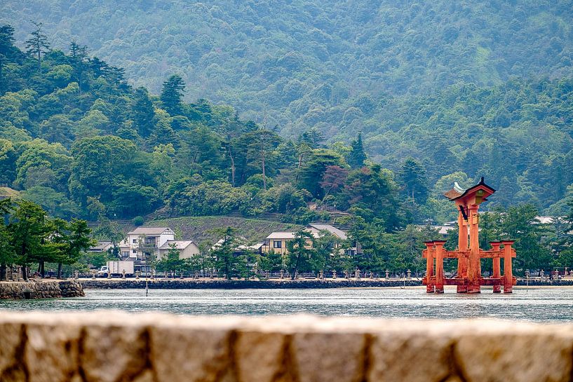 Torii bij de Itsukushima Shrine, Japan van H Verdurmen