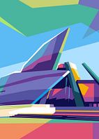 Astana Gebäude Popart