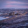 IJssel tower and a28 zwolle in the snow by Thomas Bartelds