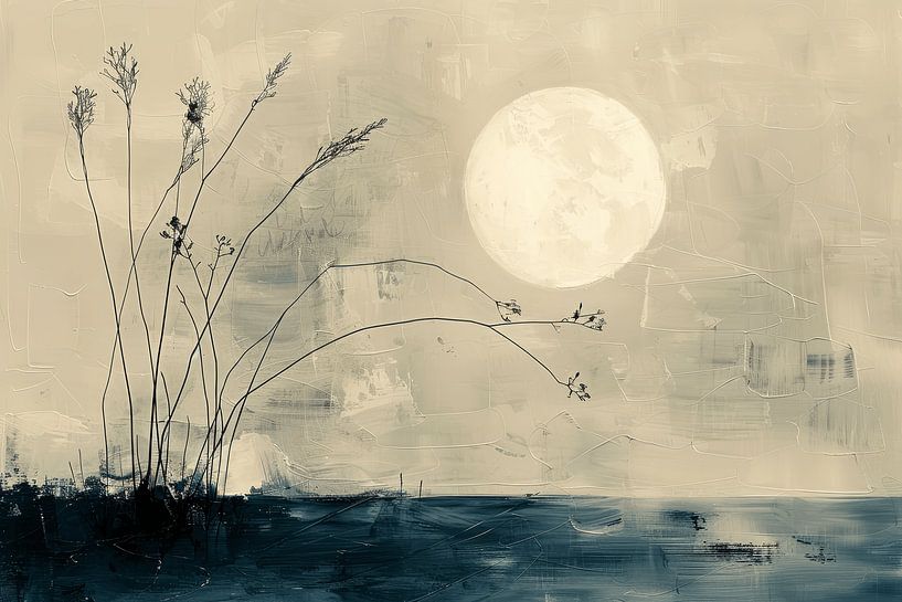 Modern and abstract landscape in Japandi style by Japandi Art Studio