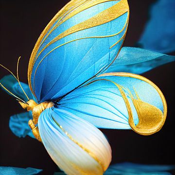 Macro Vlinder Erwtenbloem van Chromatic Fusion Studio
