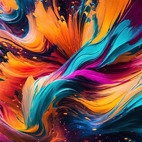 Surrealistisch kleurenpatroon met felle verf
