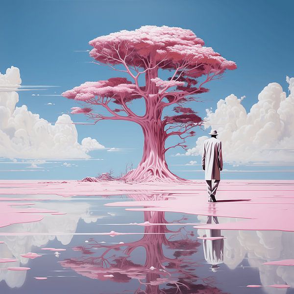 The Man and the Pink Tree by Art Lovers