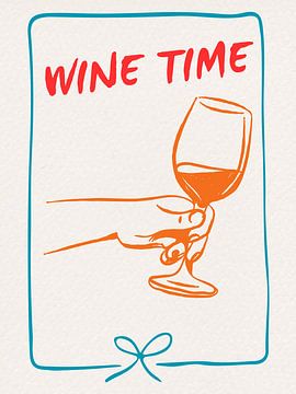 Wine Time Minimalist Line Art Poster sur taufid hidayat