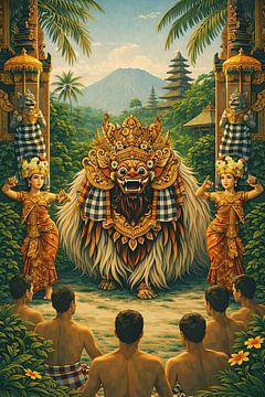 Bali Barong Tanzritual bei Sonnenuntergang