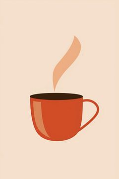 Koffiegenot in een warm kopje van Poster Art Shop