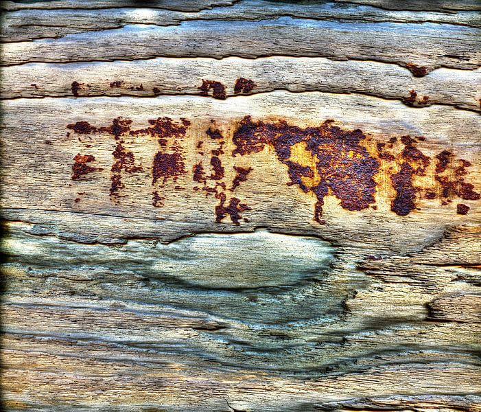 Old driftwood with rust by Susanne Kanamüller