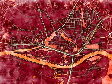 Kaart van Lutherstadt Wittenberg in de stijl 'Amber Autumn' van Maporia