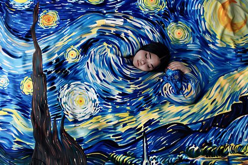 Portret met Van Gogh invloed