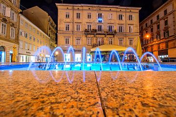 Croatia : Jadranski Trg Rijeka by night