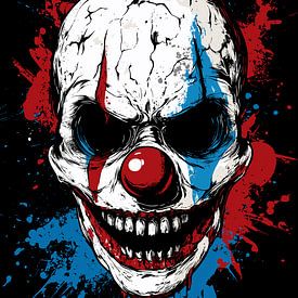 Schedelclown met dreigende grijns van Pixelbull Design