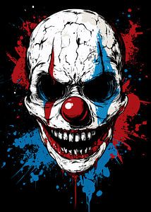 Schädelclown mit bedrohlichem Grinsen