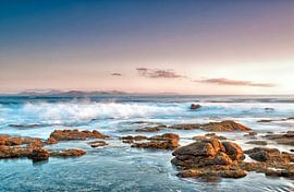 Rocks on the coast of Punta Pechiguera, Lanzarote island, Spain.