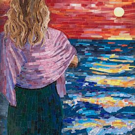 Mediterranean Sunset mozaïek van Adriana Zoon