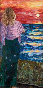 Coucher de soleil méditerranéen (mosaïque)