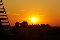 Sunset at the farm in Holland