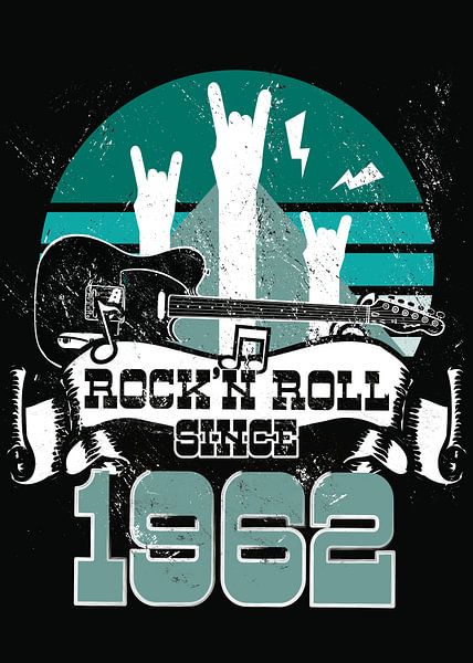Rock N Roll Since 1962 Father's Day Gift for Dads by Millennial Prints
