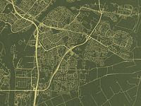 Map of Dordrecht in Green Gold