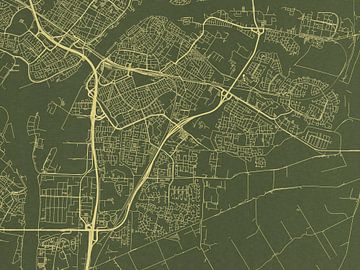 Kaart van Dordrecht in Groen Goud van Map Art Studio